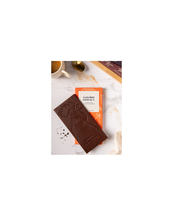 Tablette Chocolat noir Caraïbes & noisettes 66%