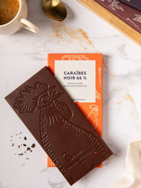 Tablette Chocolat noir Caraïbes & noisettes 66%