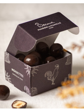 Noisette enrobées de chocolat noir - 70gr