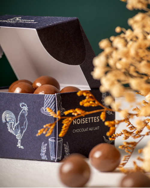 Noisette enrobées de chocolat au lait - 70gr