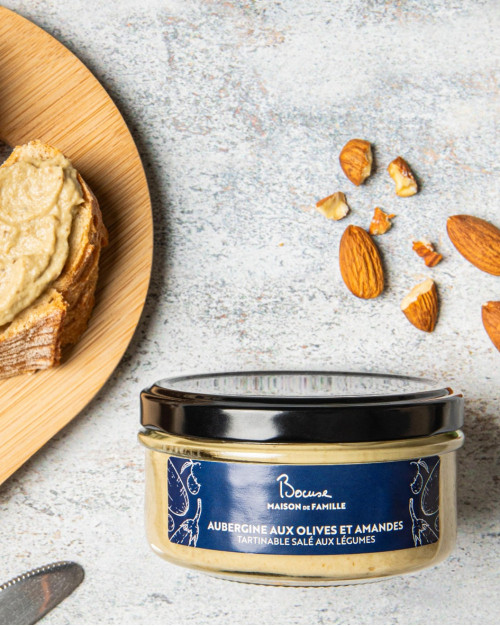 Tartinable aux aubergines, olives et crème d'amandes - 150gr