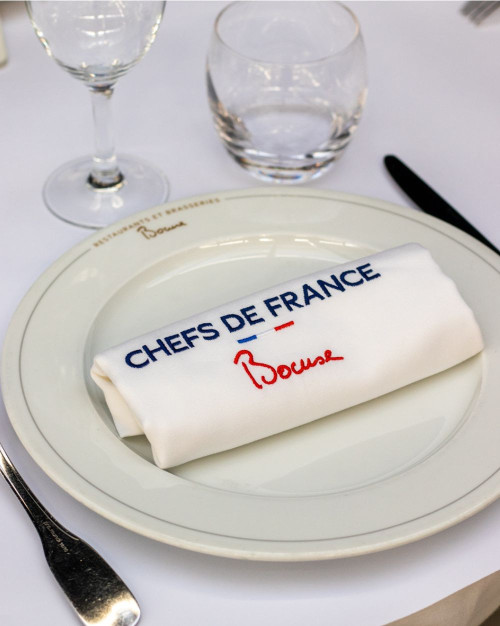 Serviette Brodée Chef de France