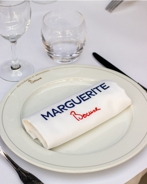 Serviette Brodée Marguerite